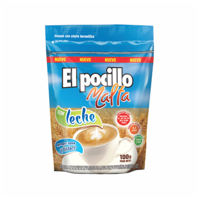 MALTA EL POCILLO CON LECHE 100GR + 25% GRATIS