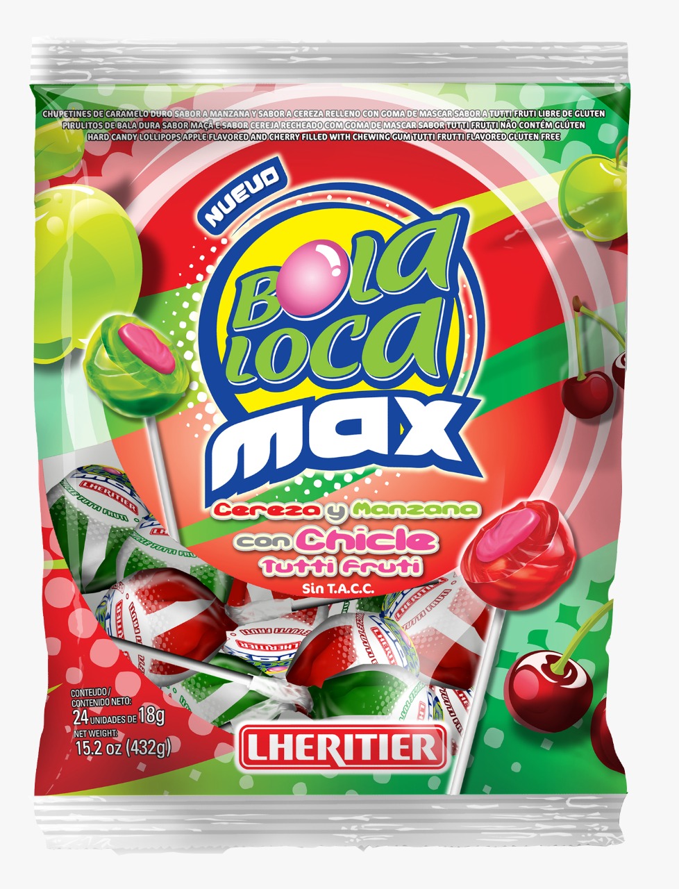 CHUPETIN BOLA LOCA MAX C/CHICLE – 18 GR. 12 x 24 x 18 UNID. BLANDO